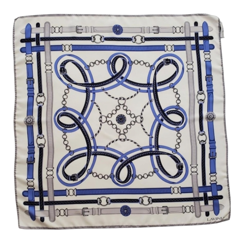 LAVINIA Belts & Buckles Square 100% Silk Scarf